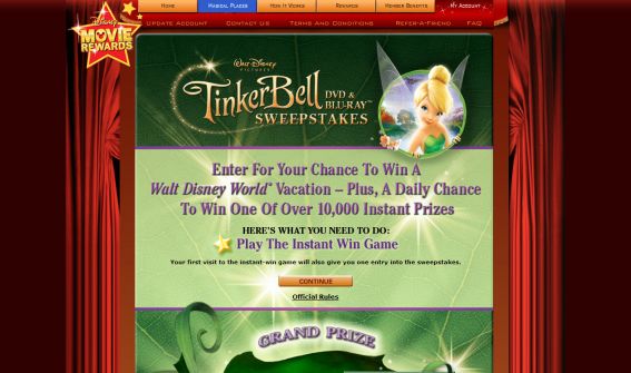 Tinker Bell DVD and Blu-ray Sweepstakes