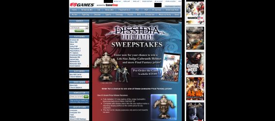 GameStop Dissidia Final Fantasy Sweepstakes
