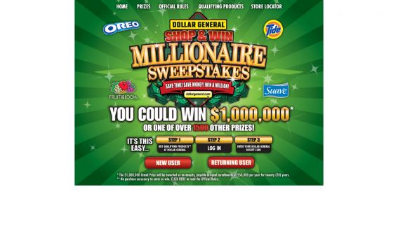 Dollar General Shop & Win Millionaire Sweepstakes
