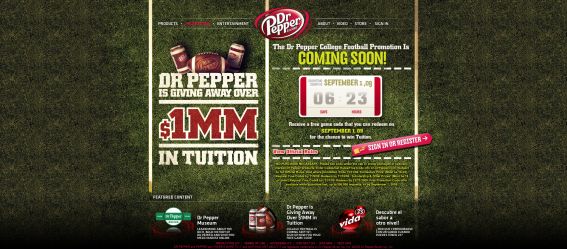 2009 Dr Pepper Football $1,000 A Day Tuition Giveaway Game