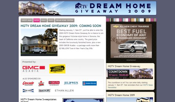 HGTV Dream Home Giveaway 2009 HGTV Dream Home Giveaway 2009
