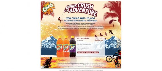 Crush Soda Drink Crush for Adventure Sweepstakes and Game
