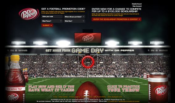2008 Dr Pepper Get More From Game Day Scholarship Promotion