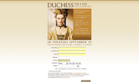 Be A Duchess For A Day Sweepstakes
