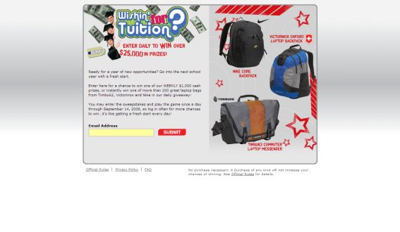Wishin’ for Tuition Instant Win and Sweepstakes