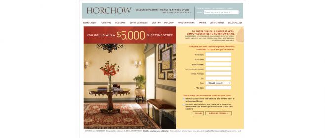 Horchow $5000 Shopping Spree Sweepstakes Horchow $5000 Shopping Spree Sweepstakes