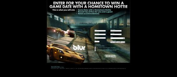 Blur Hometown Hotties Game Date Sweepstakes