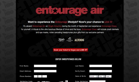 Entourage Air Live It! Sweepstakes