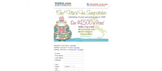 Fabric.com Sew Much Fun Sweepstakes