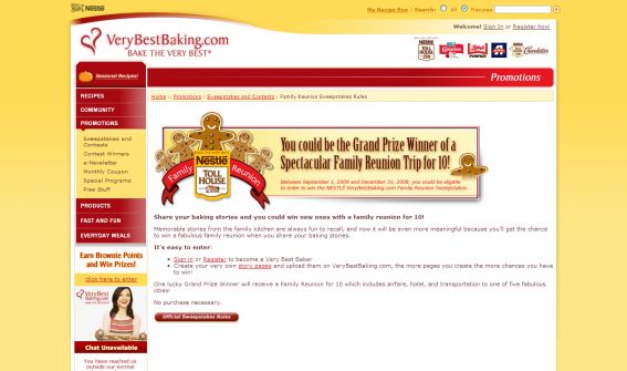 2008 Nestle Family Reunion Sweepstakes