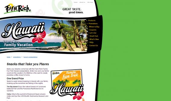 Farm Rich Family Fun Trek Hawaii Sweepstakes
