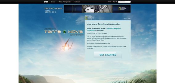 Journey to Terra Nova Sweepstakes