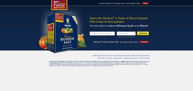 Morton A Dash of Flavor Instant Win Game and Sweepstakes Morton A Dash of Flavor Instant Win Game and Sweepstakes