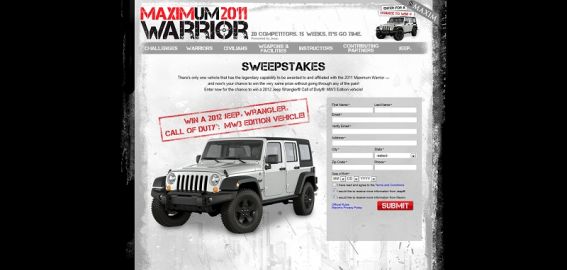Maximum Warrior 2011 Sweepstakes Maximum Warrior 2011 Sweepstakes