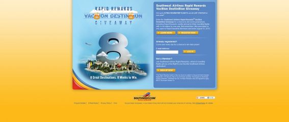 Southwest Airlines Rapid Rewards Vac8ion Destin8ion Giveaway
