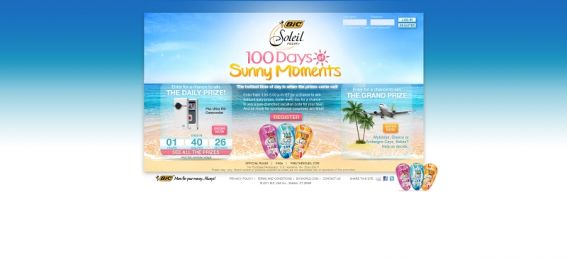 100daysofsunnymoments.com – BIC SOLEIL 100 Days of Sunny Moments Promotion 100daysofsunnymoments.com – BIC SOLEIL 100 Days of Sunny Moments Promotion