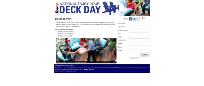 Enjoy Your Deck Day Sweepstakes Enjoy Your Deck Day Sweepstakes