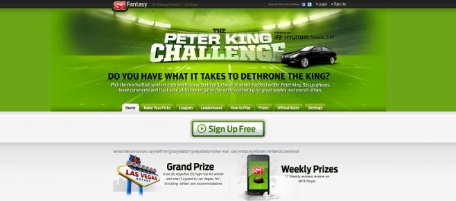 Peter King Challenge Contest Peter King Challenge Contest