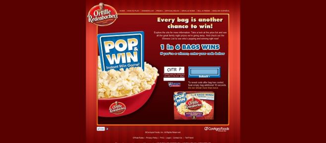 orville.com/popandwin – Orville Redenbacher’s Pop & Win Instant Win Game orville.com/popandwin – Orville Redenbacher’s Pop & Win Instant Win Game