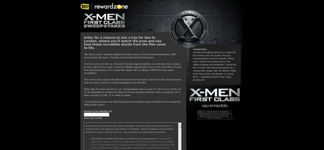 X-MEN First Class Sweepstakes X-MEN First Class Sweepstakes
