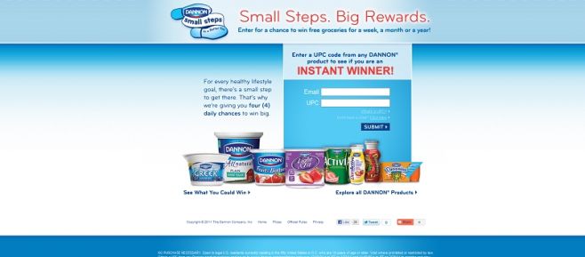 Dannon.com/SmallSteps – Dannon Small Steps Instant Win Game Dannon.com/SmallSteps – Dannon Small Steps Instant Win Game