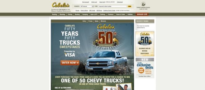 Cabela’s 50 Years/50 Trucks Sweepstakes Cabela’s 50 Years/50 Trucks Sweepstakes