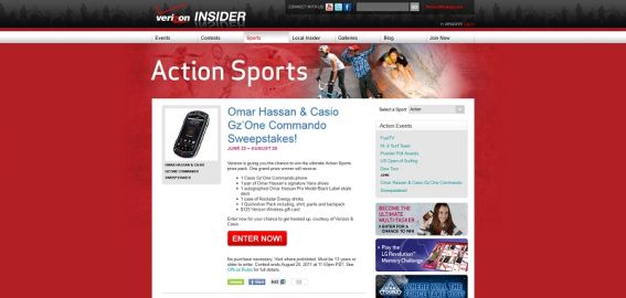 Omar Hassan & Casio Gz’One Commando Sweepstakes Omar Hassan & Casio Gz’One Commando Sweepstakes