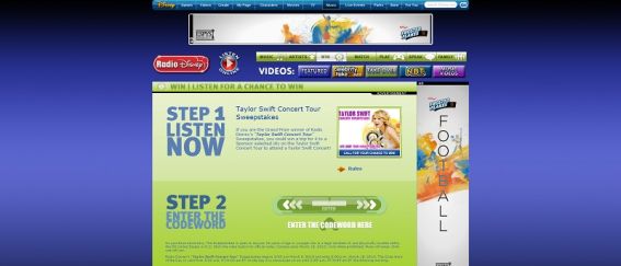 Radio Disney’s Taylor Swift Concert Tour Sweepstakes