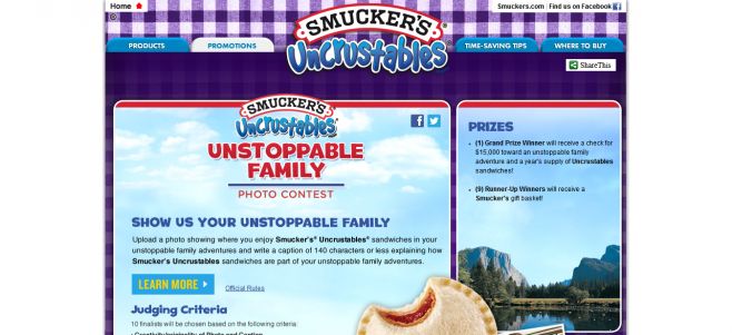Smucker’s Uncrustables Unstoppable Family Photo Contest Smucker’s Uncrustables Unstoppable Family Photo Contest