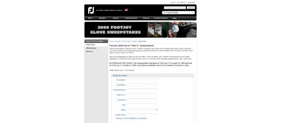 FootJoy 2009 Spring Glove Sweepstake