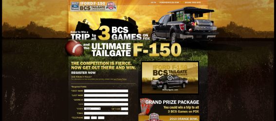 Ford F-150 BCS Tailgate Sweepstakes