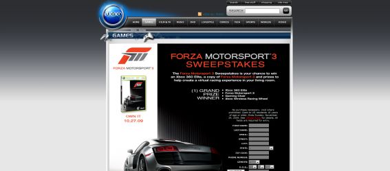Forza Motorsports 3 Sweepstakes