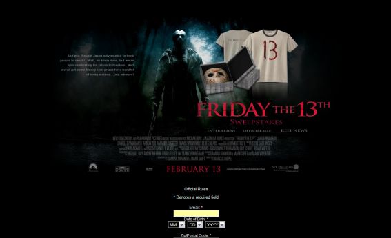 Friday the 13th Sweepstakes