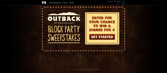 Outback Steakhouse Block Party Sweepstakes