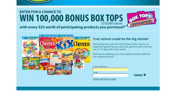 General Mills Dollar Days Stock Up Sweepstakes