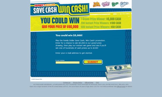 General Mills Family Dollar Save Cash Win Cash