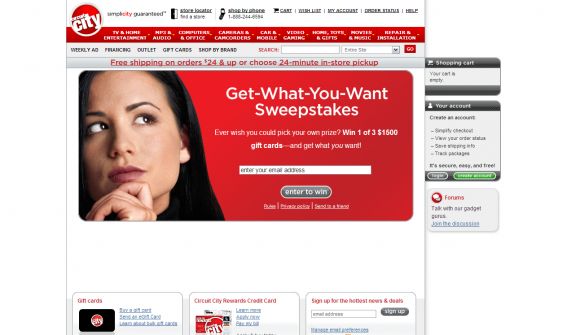 Circuit City Get-What-You-Want Sweepstakes Circuit City Get-What-You-Want Sweepstakes
