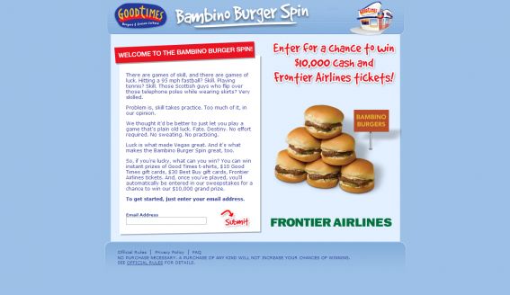 Good Times Burgers Bambino Burger Spin Good Times Burgers Bambino Burger Spin