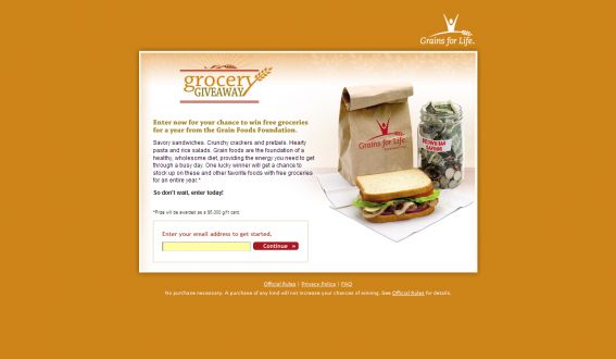 Grain Foods Foundation Grocery Giveaway