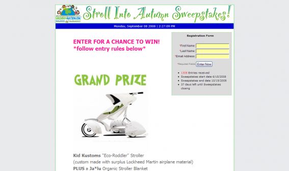 Stroll into Autumn with GreenKidsAuction.com Online Sweepstakes Stroll into Autumn with GreenKidsAuction.com Online Sweepstakes