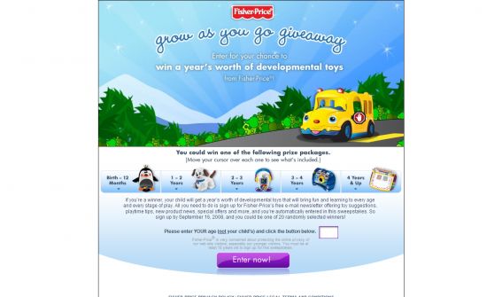 The Fisher-Price Grow as You Go Sweepstakes