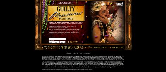 eHarlequin Guilty Pleasures Sweepstakes eHarlequin Guilty Pleasures Sweepstakes
