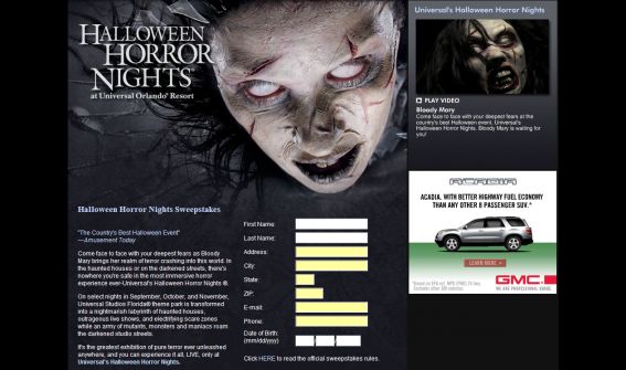 Halloween Horror Nights Sweepstakes