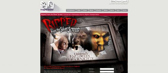 Halloween Horror Nights Sweepstakes