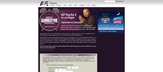 A&E Hammertime Sweepstakes