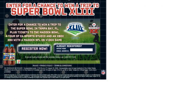 Pepsi 7-Eleven Super Bowl XLIII Sweepstakes