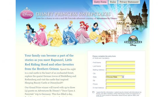 Disney Princess Sweepstakes Disney Princess Sweepstakes