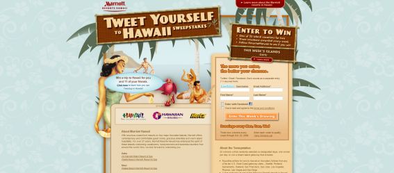 Marriott Tweet Yourself to Hawaii Sweepstakes