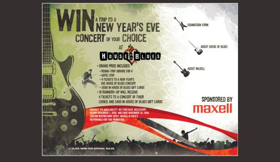 Maxell HOB New Year’s Eve Sweepstakes Maxell HOB New Year’s Eve Sweepstakes
