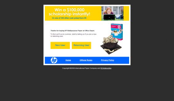 HP Paper Scholarship Sweepstakes